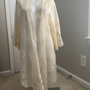 Day Trip Ivory Asymmetrical Lacy Cover Up - SzM